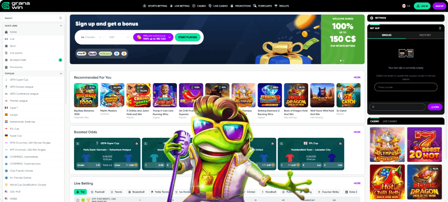 Granawin cassino online – seção ao vivo com Ice Fishing e 170 rodadas grátis